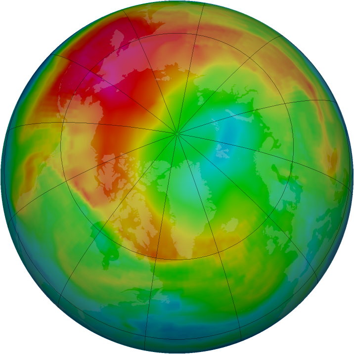Arctic ozone map for 24 January 2001